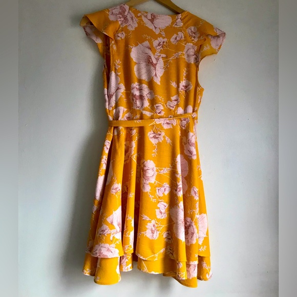 FREE PEOPLE French Quarter Yellow Floral Print Wrap Dress - Picture 9 of 13